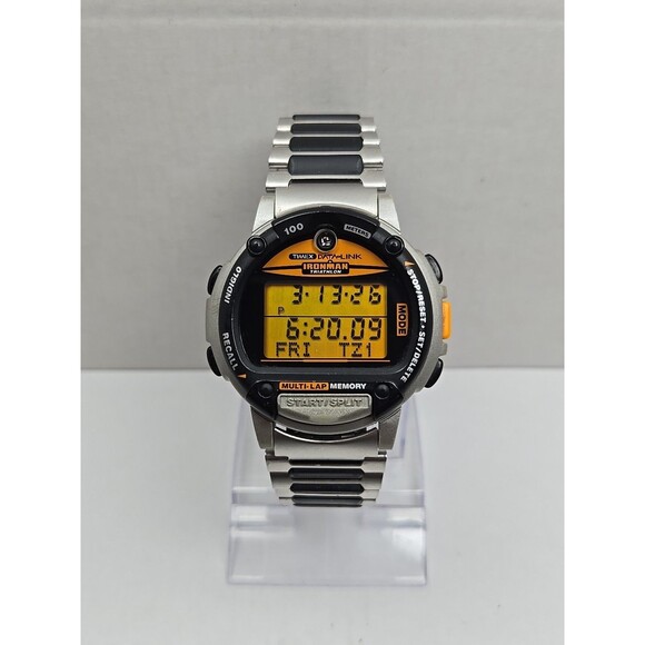 1998 Vintage Timex Data Link Ironman Triathlon Digi Watch Multi Lap New Battery